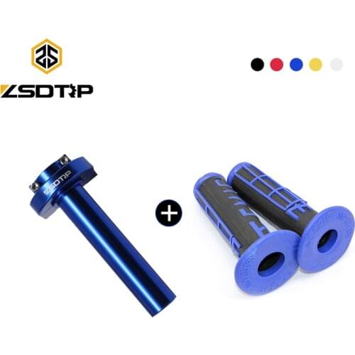 ZSDTRP Motorcycle 7/8" Handle bar Handle Grips+Anodized CNC Quick Twist Throttle Grips For Honda GY6 ATV Dit Bike Scooter Moped