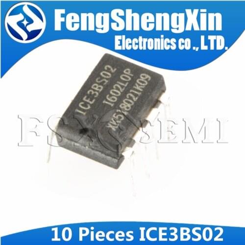 10PCS ICE3BS02 DIP-8 ICE 3BS02 DIP8 ICE3BS02L DIP Off-Line SMPS Current Mode Controller with integrated 500V Startup Cell
