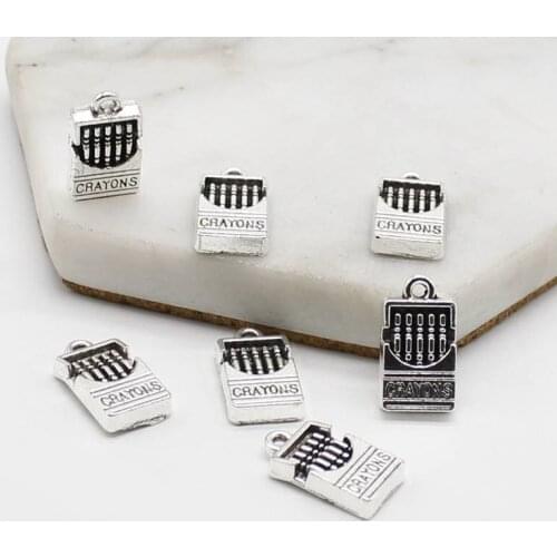 10PCS Retro Antique Silver Cigarette Case Pendant Pendant DIY Handmade Necklace Keychain Earring Jewelry Accessories