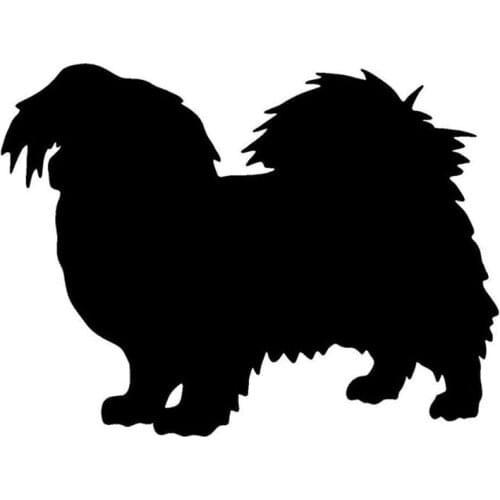 17*12.7CM Tibetan Spaniel Dog Car Stickers Silhouette Vinyl Decal Car Styling Truck Accessories Black/Silver S1-0744