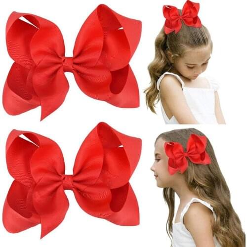 3 Inch Korean Grosgrain Ribbon Hairbows Girl Accessories With Clip Boutique Hair Bows Hairpins Hair Ornaments