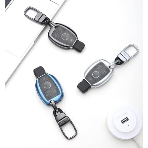 Aluminium Alloy+TPU Car key Case key cover For Mercedes benz A B R G Class GLK GLA w204 W251 W463 W176