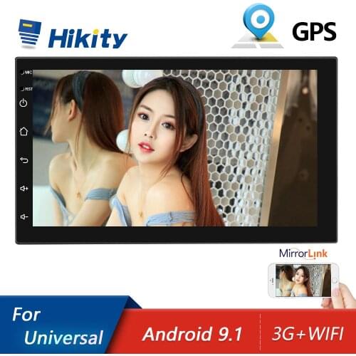 Hikity Car Android 9.1 Multimedia 2 Din Universal Car Radio with Navigation 3G WIFI Car Stereo GPS Player Stereo Backup Monitor