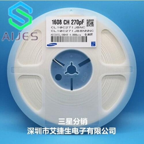 CL10C271JB8NNNC CAP CER 0603 270P 271J ±5% 50V C0G Ceramic Capacitor 4000pcs Ceramic Capacitor