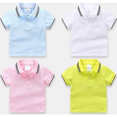 Baby T-shirt 2021 Summer New Boys' Clothing Childrens Lapel Short Sleeve Top