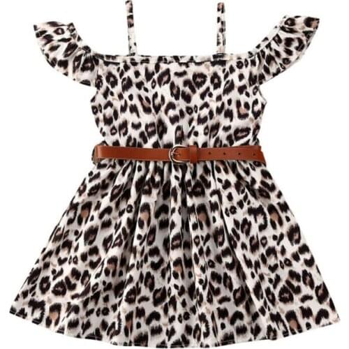 Toddler Baby Girls Kids Party Princess Leopard Dress Casual Tutu Dresses Clothes 1-6Y