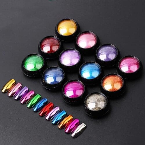 Nail Art Glitter dipping powder Mirror Chrome Glitter Pigment Powder For Nails Decorations Manicure Chunky glitter 0.2G