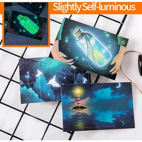 30Sheets/Set Slightly Self-luminous Looking for Light Luminous Card Postcard Greeting Message Card Christmas and New Year Gifts