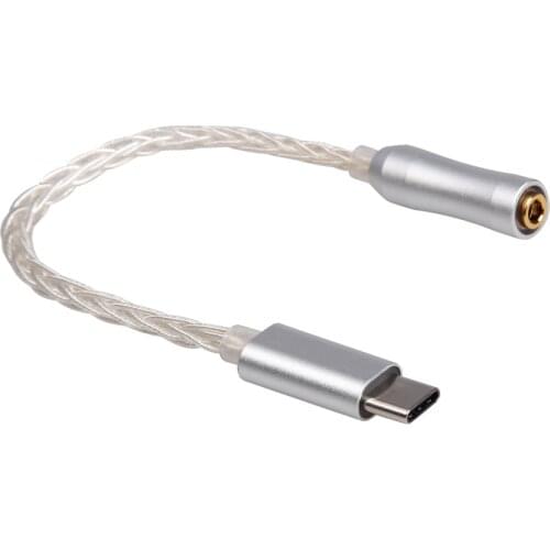 FDBRO Type-C Plug To 2.5 /3.5/4.4mm Balanced Audio Adapter Male Conversion Cable Earphone 8 Core Silver-plated Conversion Cable