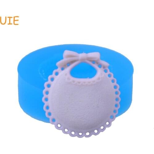 FYL448U 21.2mm Baby Bib Silicone Push Mold - Baby Shower Mold Sugarcraft, Fondant, Cake Decorating, Gum Paste, Chocolate, Resin