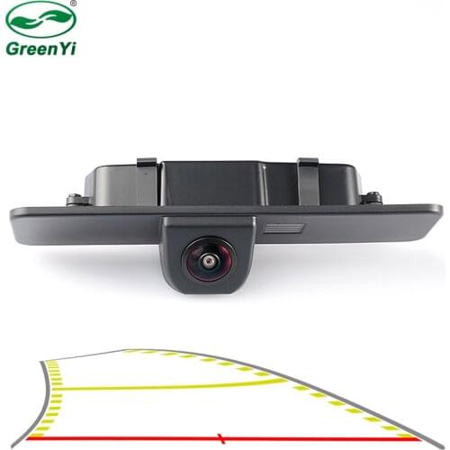 HD 4089T Vehicle Dynamic Trajectory Parking Line Car Rear View Reverse Backup Camera For Subaru Legacy 07-12 License Plate Light