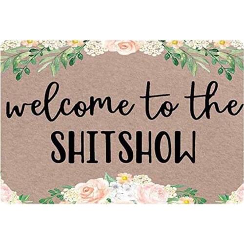 Flowers Doormat Welcome to The Welcome Door Mats Entrance Front Mat for Bathroom Living Room Bedroom Indoor Outdoor Area Rugs