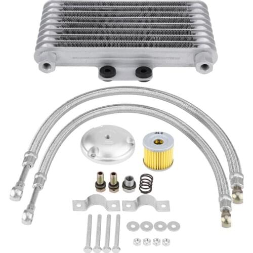 Motorcycle Oil Cooler 125ml Motorcycle Oil Cooler Engine Oil Cooling Radiator System Kit for Suzuki 125CC 150CC 200CC