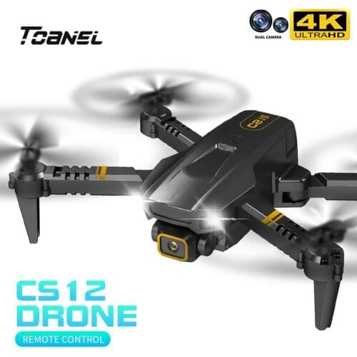 Mini RC Drone With 4K Camera HD Wide Angle Dual-lens Quadcopter Altitude Hold Mode Foldable Helicopter One Key Return Dron Toys