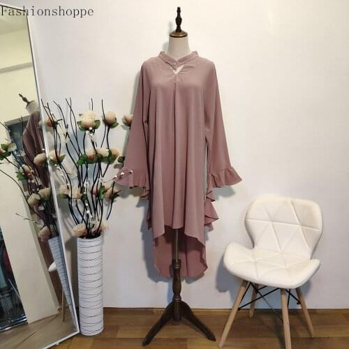 Islamic clothing turkish plus size 5xl tunic tops long sleeve blouse muslim dresses for women