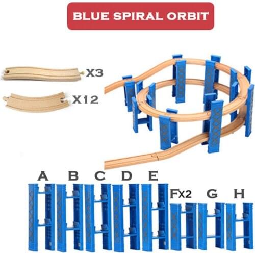 New Wooden Railway Toys Spiral Train Tracks Accessories All Kinds Bridge Piers Fit For Biro All Brands Wooden Tracks Kids Toys