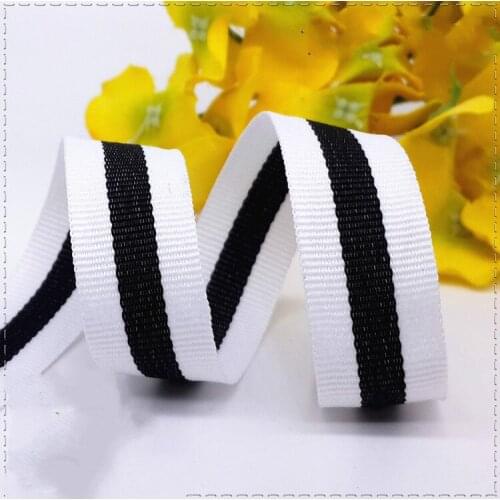 New(1meter/lot) 20mm width Between black white strip grosgrain ribbon belt DIY handmade headdress clothing accessories material