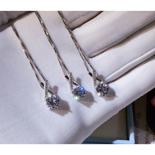 Top Quality New Fashion CZ Zircon Stones X Shape 925 Sterling Silver Necklace Design Women Wedding Jewelry Wholesale