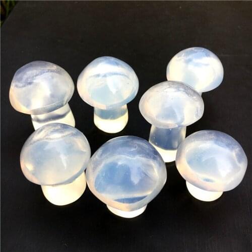 Opal Mushroom Quartz Gemstones Carving Crystals And Stones Healing Gems Reiki Home Decor Ornament