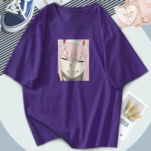 Casual Darling In The Franxx Tops Tees Women Print Streetwear T-shirts Fashion Plus Size Tshirts Vintage Washable Poleras Female