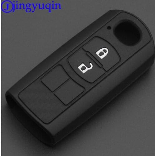Jingyuqin 2/3B Remote Carbon Silicone Car Key Case for Mazda 2 3 5 6 CX-3 CX-4 CX-5 CX-7 CX-9 Atenza Axela MX5