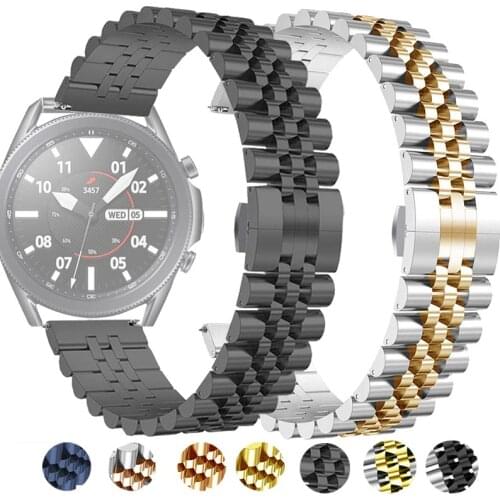 22mm 20mm Stainless Steel Strap Band for Samsung Galaxy Watch 3 41 45mm Gear S3 Watch 46mm 42mm for Amazift Metal Wrist Bracelet