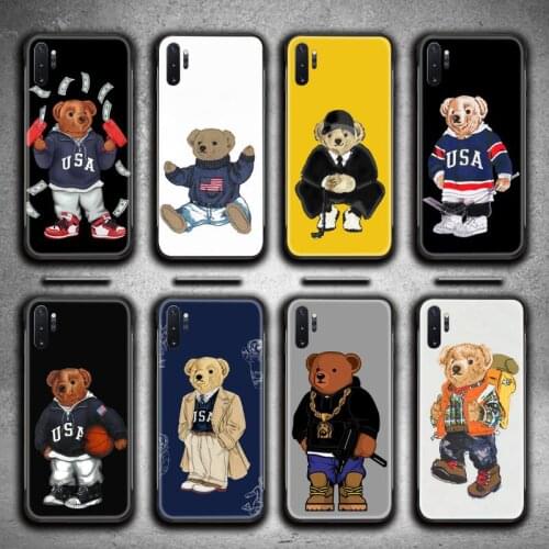 Luxury Bear Phone Case For Samsung Galaxy Note20 ultra 7 8 9 10 Plus lite M51 M21 M31S J8 2018 Prime