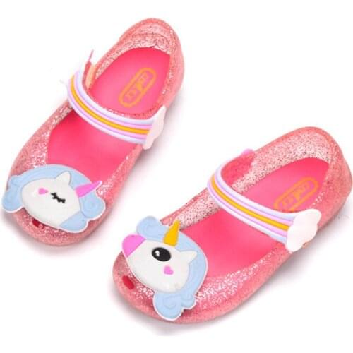 2020 Unicorn Jelly Sandal for Girls pink Shoes Jelly Shoe Dargon Sandals Fish Mouth Girl Non-slip Kids Sandal Toddler 1-6 years