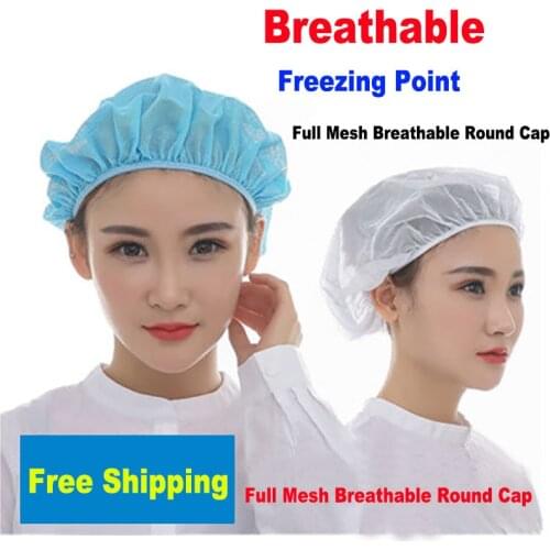 Thick Non-Woven Disposable Caps Breathable Anti-Dust Round Hat With Elastic Cord Keep Hair Clean For Cosmetics Kitchen Cooking
