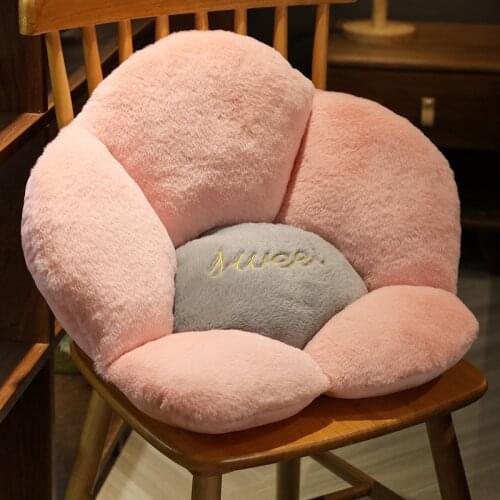 Cute Pink Petal Cushion Chair Seat Backrest Office Home Comfortable Thicken Armchair Pad