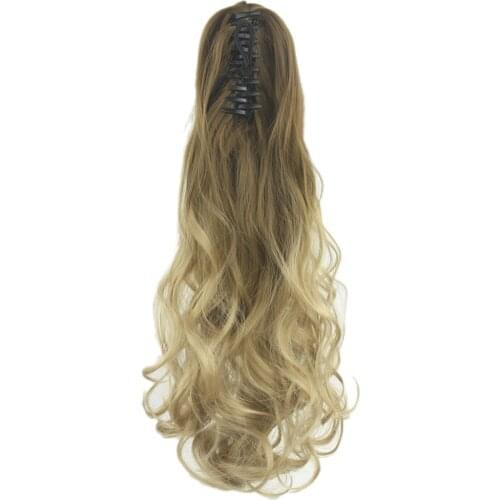 Soowee Curly Brown Ombre Claw Ponytail Synthetic Hair Long Clip In Hair Extension Hairpiece Pony Tail Postizos Cabello Coletas