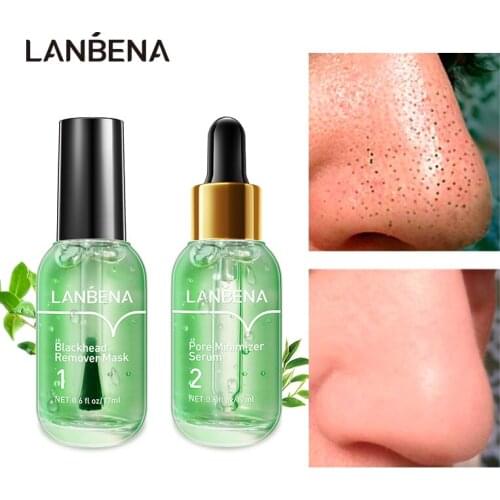 LANBENA Blackhead Remover Face Serum Shrinking Pore Acne Treatment Deep Cleaning Smoothing Skin Care Firming Essence Beauty Set