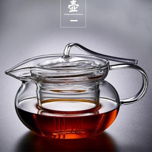 High quality Heat Resistant Glass Flower Tea Pot,Practical Bottle Flower TeaCup Glass Teapot with Infuser Tea Leaf Herbal Coffee