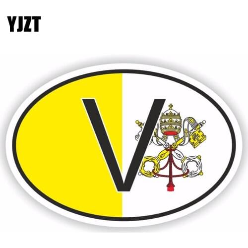 YJZT 14.6CM*9.7CM Creative V HOLY SEE VATICAN Flag Car Sticker Country Code Accessories Decal 6-0951