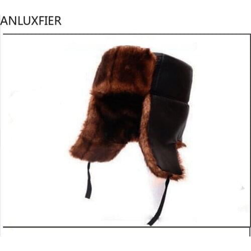 B-8544 Lady Warm Lei Feng Hat Mens Winter Outdoor Thickened Bomber Hats Elderly Ear Protection Warm Fur Cap Windproof Warm Cap