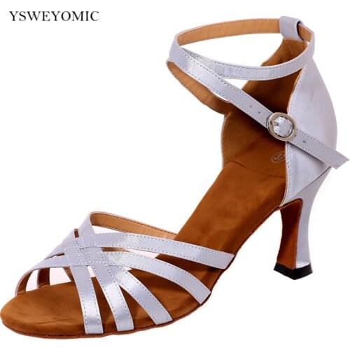 Customized Dance Shoes Latin Ballroom Women Shoes 7cm heel Black Khaki Black Red Suede Outsole Comfortable Dancing Shoes indoor