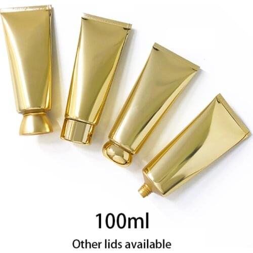 10pcs 100ml Gold Plastic Squeeze Tube 100g Empty Cosmetic Soft Bottle Skincare Cream Body Shampoo Lotion Packaging Container