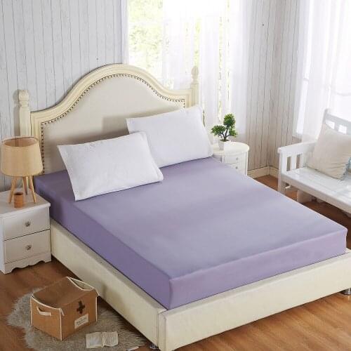 100% Cotton Fitted Bed Sheet Home Bedding Five Star Hotel Sheets Single Double Solid Color White Purple Pink Camel One Piece
