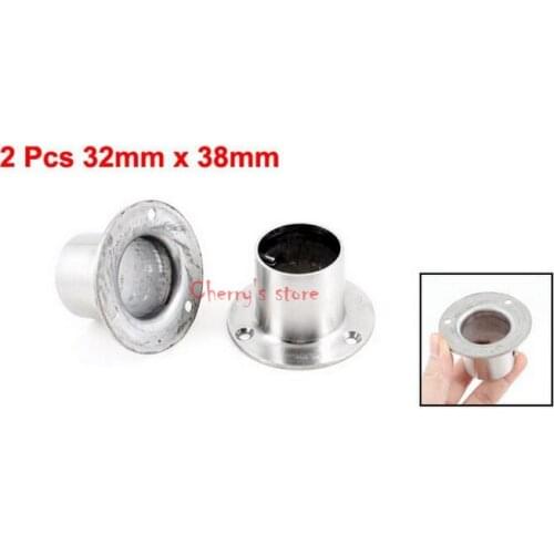 2 Pcs 32mm x 38mm Sliver Tone Metal Pipe Tube Weld Neck Flange