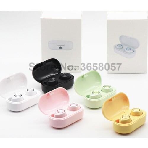 50pcsTW60 TWS Wireless Earphone Bluetooth 5.0 HiFi Stereo Handsfree Call Sport Dual earphon Built-in HD Mic for iOS Android