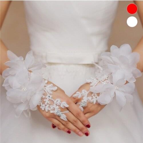 Car bone flower jewelry short hand sleeve photo retro dress cheongsam cycling driving ice silk sunscreen female gloves J43