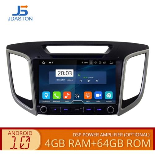 JDASTON Android 10 Car Multimedia Player For Hyundai Creta ix25 4G+64G GPS Navigation Stereo 2 Din Car Radio DVD Auto Audio DSP