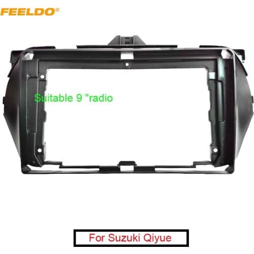 FEELDO Car 2Din Stereo Fascia Frame Adapter for Suzuki Qiyue 15-16 9" Big Screen CD/DVD Player Dash Mount Plate Kit #MX6340