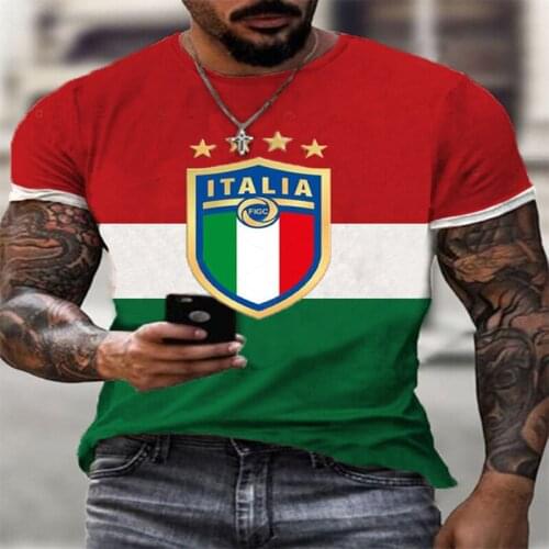 3D Printing Italy National Team Jersey Commemorative Edition Mens T-Shirt Mobil 1 Trendy Menswear Short Sleeve Sport TShirt Top