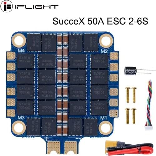 IFlight SucceX 50A 2-6S BLHeli_S 4-in-1 ESC support DShot150/300/600/1200 MultiShot/ OneShot 30.5X30.5 for FPV Racing Drone