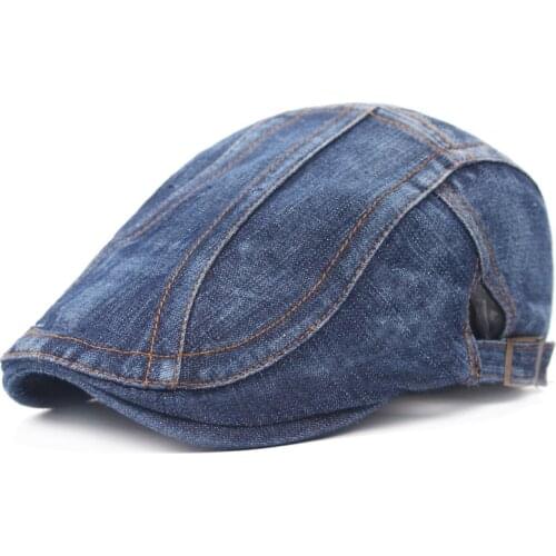Denim Peaked Cap Men Women 2020 Fashion Pure Color Leisure Adjustable 55-60CM Comfortable Breathable High Quality Peaked Caps