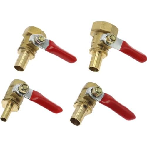 Brass Barbed ball valve 4-12 Hose Barb 1/8'' 1/2'' 1/4'' Female Thread Connector Joint Copper Pipe Fitting Coupler Adapter