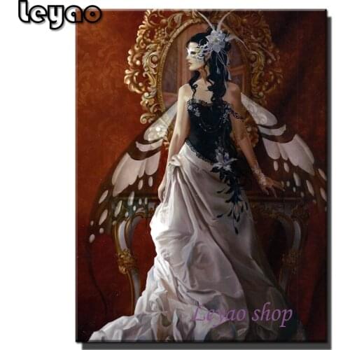 Full Square/round Drill Diamond Painting Mask Fairy Woman Picture Of Rhinestones Diamond Embroidery Mosaic Childrens Room Decor