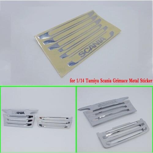 Metal Grimace Sticker for 1/14 Tamiya RC Truck Car SCANIA R620 To R730 Diy Parts