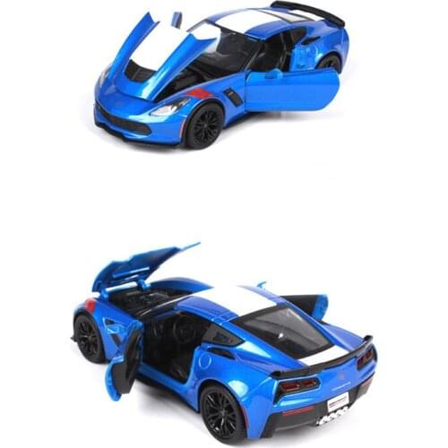 1:24 Scale Alloy Super Sports Car Model 2017 Corvette Opened Doors Model Toys for Children Boys Collection Gifts